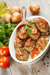 Meat cutlets with cabbage
