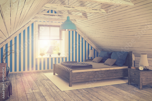 maritimes Schlafzimmer, Ferienwohnung im Dachgeschoss - retro st ... maritimes Schlafzimmer, Ferienwohnung im Dachgeschoss - retro st ...