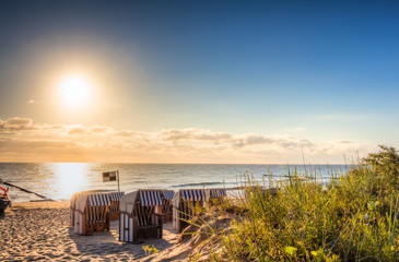 Obraz premium Beach chairs in the morning