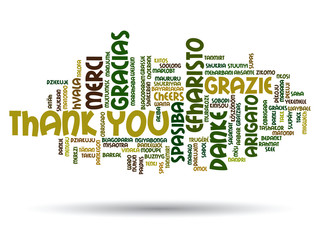 Vector conceptual thank you word cloud