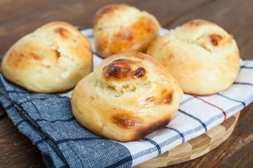Homemade small bread with butter