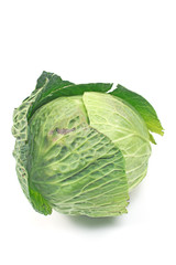 Fototapeta premium Fresh young cabbage isolated on white