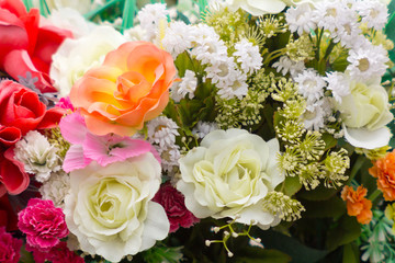 Bouquet of roses of different colors