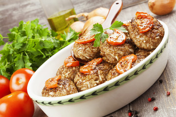 Meat cutlets with cabbage