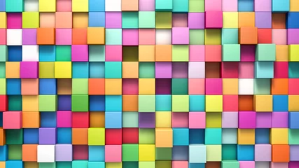 Deurstickers Abstract background of multi-colored cubes © afxhome