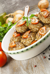 Meat cutlets with cabbage