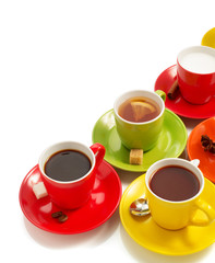 cup of coffee on white