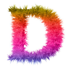 Conceptual 3D abstract colorful hair or fur isolated