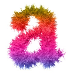 Conceptual 3D abstract colorful hair or fur isolated