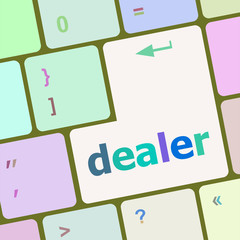 dealer button on keyboard with soft focus vector illustration © fotoscool