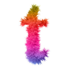 Fototapeta premium Conceptual 3D abstract colorful hair or fur isolated