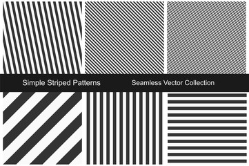 Striped patterns. Seamless vector collection.