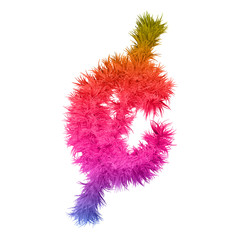 Fototapeta premium Conceptual 3D abstract colorful hair or fur isolated