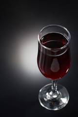 wine glass on black