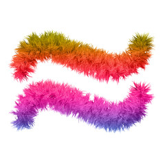 Conceptual 3D abstract colorful hair or fur isolated