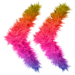 Conceptual 3D abstract colorful hair or fur isolated