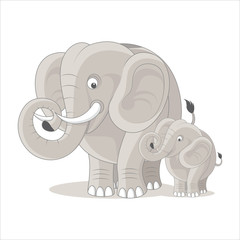 Cute Elephant Family