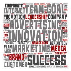 Conceptual business leadership word cloud