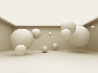 Abstract 3d Different Spheres Background © VERSUSstudio