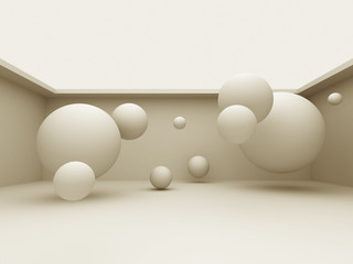 Abstract 3d Different Spheres Background