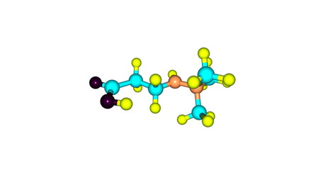 Meldonium molecular structure isolated on white