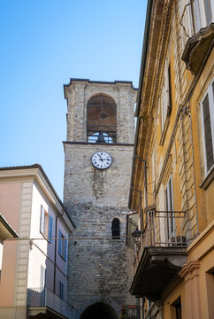 Varzi, Oltrepo Pavese, old town view. Color image