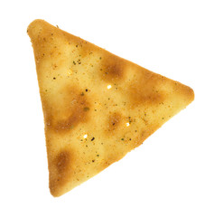 Pita crispy snack cracker isolated on a white background.
