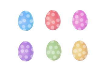 colorful eggs on white background