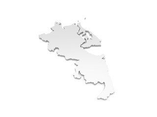 3D Karte Mecklenburg-Vorpommern - Vorpommern-Greifswald