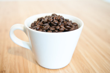 coffee beans in a mug