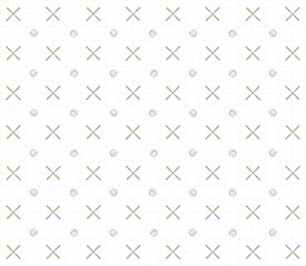 Pattern baseball in 3D. Style a vintage on a white background