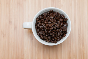 coffee beans in a mug
