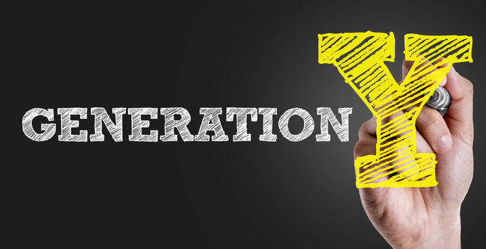 Hand writing the text: Generation Y