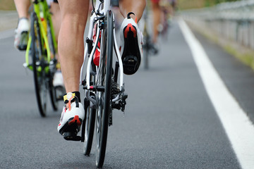 Cycling competition,view from behind