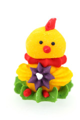 isolated on white easter decoration: baby chicken

