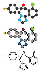Epoxiconazole fungicide molecule, used in agriculture for crop p