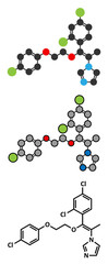 Omoconazole antifungal drug molecule.