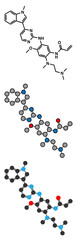 Osimertinib cancer drug molecule.