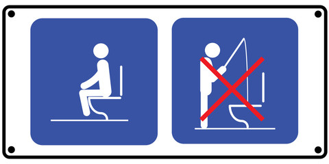 Toilet rules stickers set