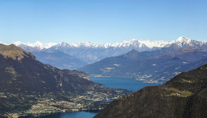 Fototapeta premium Aerial view of Como lake