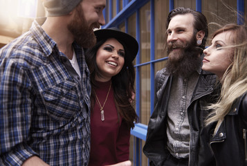 Group of friends having fun together
