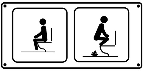 Toilet rules stickers set