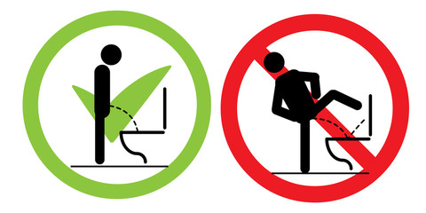 Toilet rules stickers set