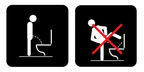 Toilet rules stickers set