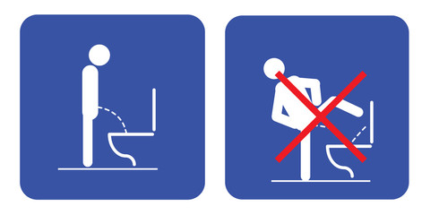 Toilet rules stickers set