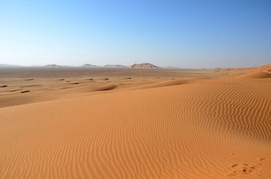 Sand ripples and sand dunes Oman