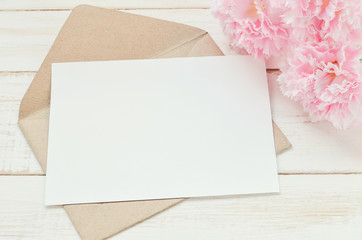 Blank greeting card with envelope