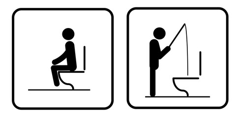 Toilet rules stickers set