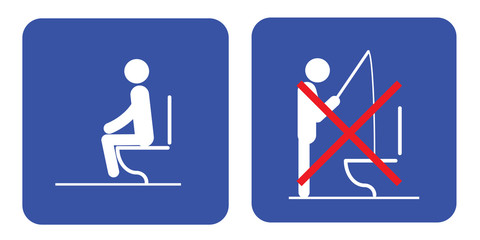 Toilet rules stickers set