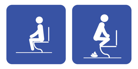 Toilet rules stickers set